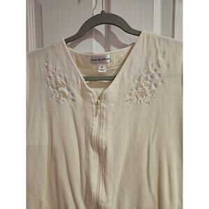 Miss elaine zip up nightgown robe cottage short sleeves pockets medium summer